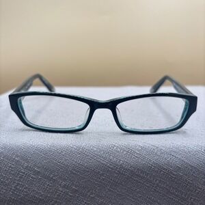 NRG R558 Eyeglasses Black Teal Rectangular Frames 49-16-135 Color 1 Glasses